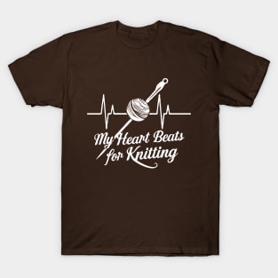 My Heart Beats For Knitting. Knitting Heartbeat T-Shirt